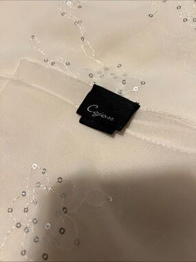 Cejon Beaded Embellished Cream Scarf